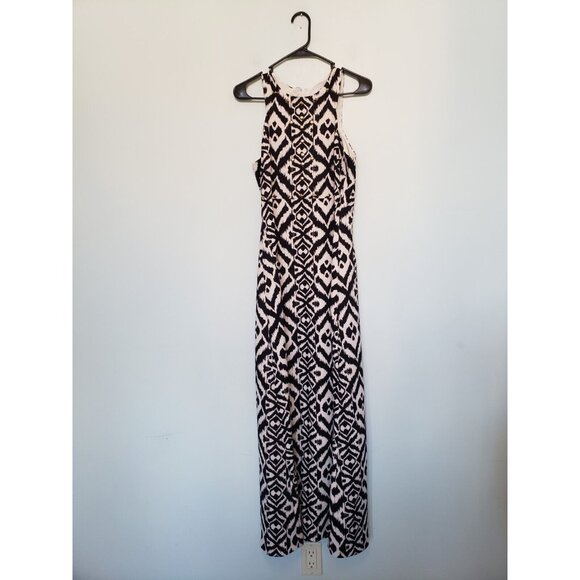 Badgley Mischka Dresses & Skirts - Belle Badgley Mischka Womens 10 Maxi Dress Black White Studded Sleeveless A Line